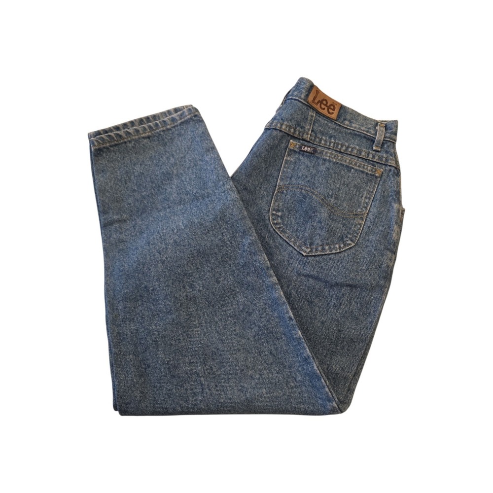 Vintage Lee Mom Jeans Womens 16 PET Made USA High Rise Pleated Denim
